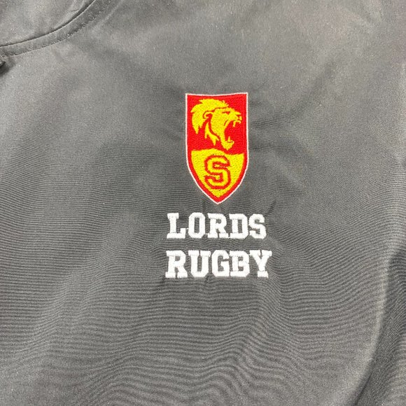 Champion Windbreaker Jacket Men 2XL Black Lords Rugby Hoodie 1/4 Zip Lightweight - Picture 2 of 16